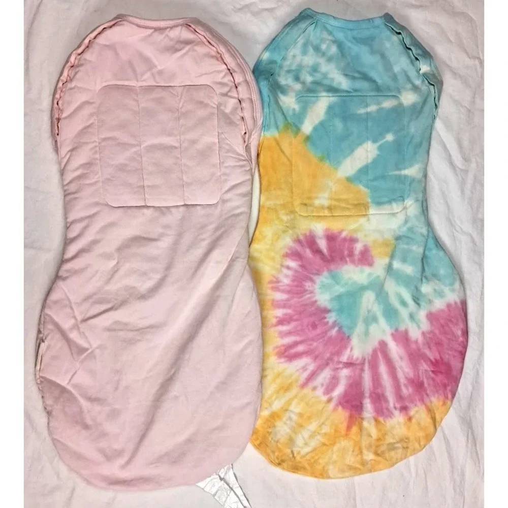 Happiest Baby Swaddle Sleep Sack Lot Medium Tie Dye Solid Pink Thick Girl